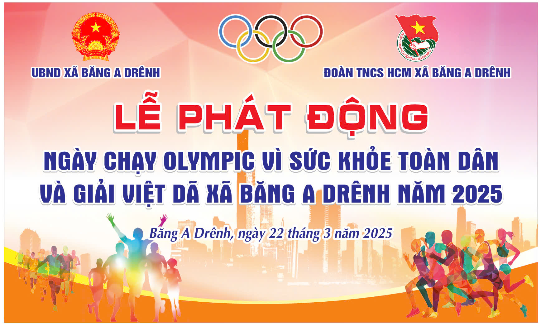 Xã Băng A Drênh tổ chức lễ phát động ngày chạy Olympic vì sức khỏe toàn dân và giải việt dã năm 2025