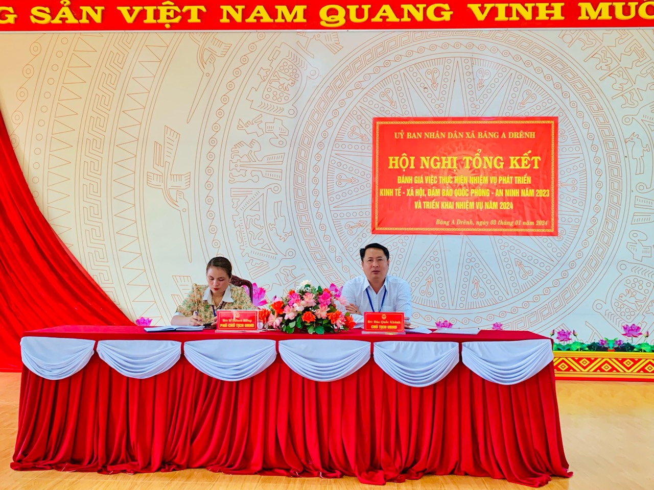 UBND xã Băng A Drênh tổ chức Hội nghị đánh giá kết quả thực hiện nhiệm vụ phát triển kinh tế- xã hội, quốc phòng- an ninh năm 2023; triển khai phương hướng, nhiệm vụ năm 2024