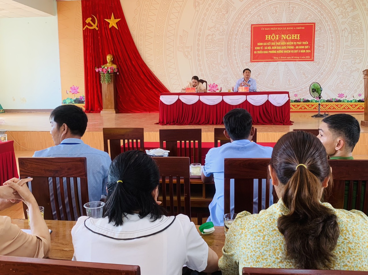 UBND xã tổ chức Hội nghị sơ kết đánh giá kết quả thực hiện nhiệm vụ phát triển kinh tế - xã hội, bảo đảm quốc phòng - an ninh quý I, triển khai phương hướng, nhiệm vụ trong quý II năm 2024